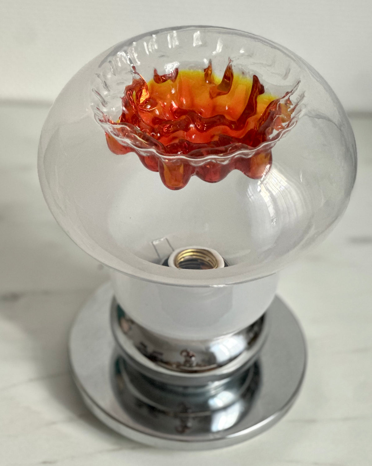 Lampe champignon en verre de Murano, attribuée à Mazzega — Italie, années 1970