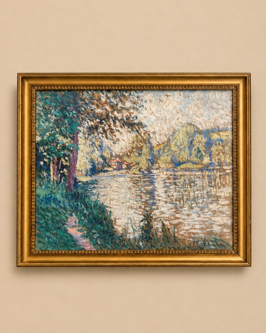 Pierre Thomas (1865-1930) — Bord de rivière en Limousin, huile sur toile