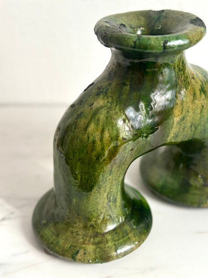 Vase sculptural en céramique émaillée de Tamegroute