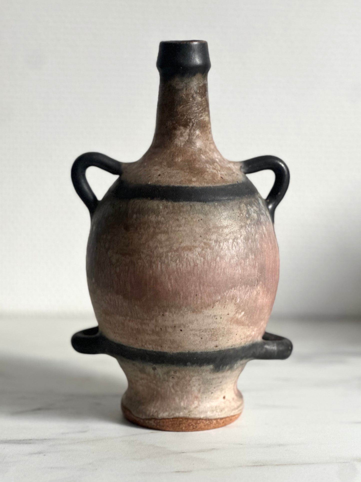 Vase amphore à quatre anses — Willy Biron, Bouffioulx, Belgique, circa 1960