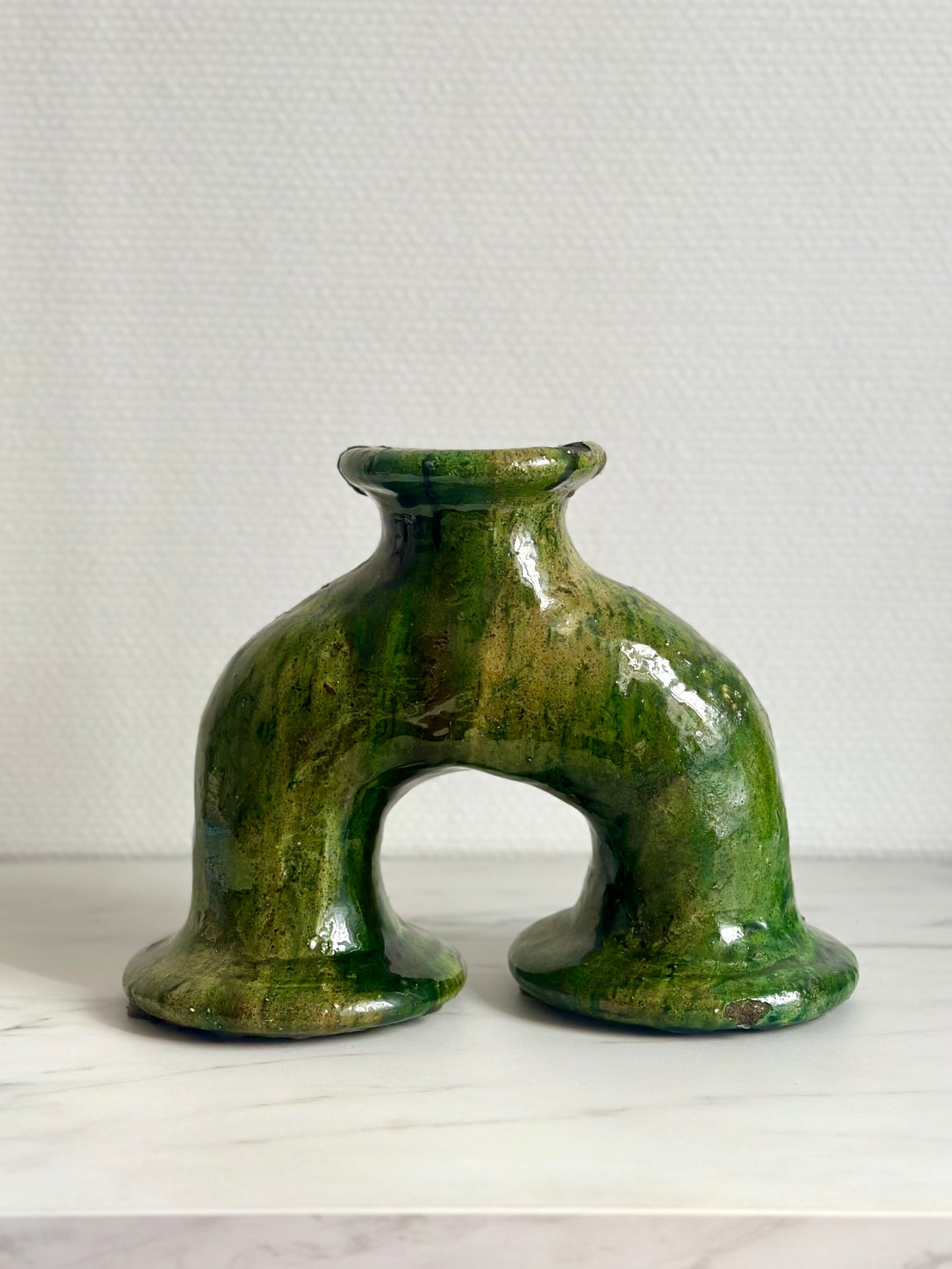 Vase sculptural en céramique émaillée de Tamegroute