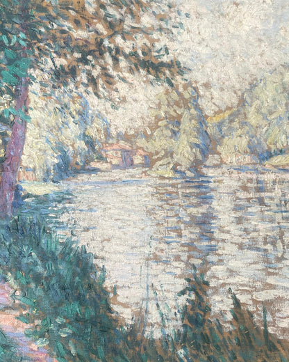 Pierre Thomas (1865-1930) — Bord de rivière en Limousin, huile sur toile