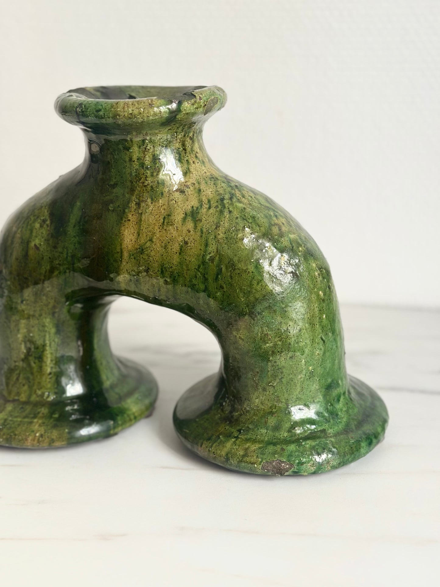 Vase sculptural en céramique émaillée de Tamegroute