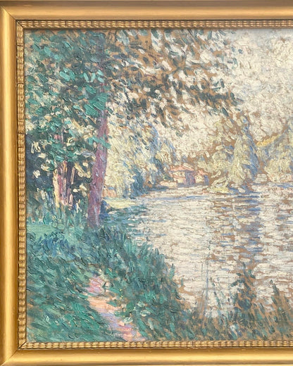Pierre Thomas (1865-1930) — Bord de rivière en Limousin, huile sur toile