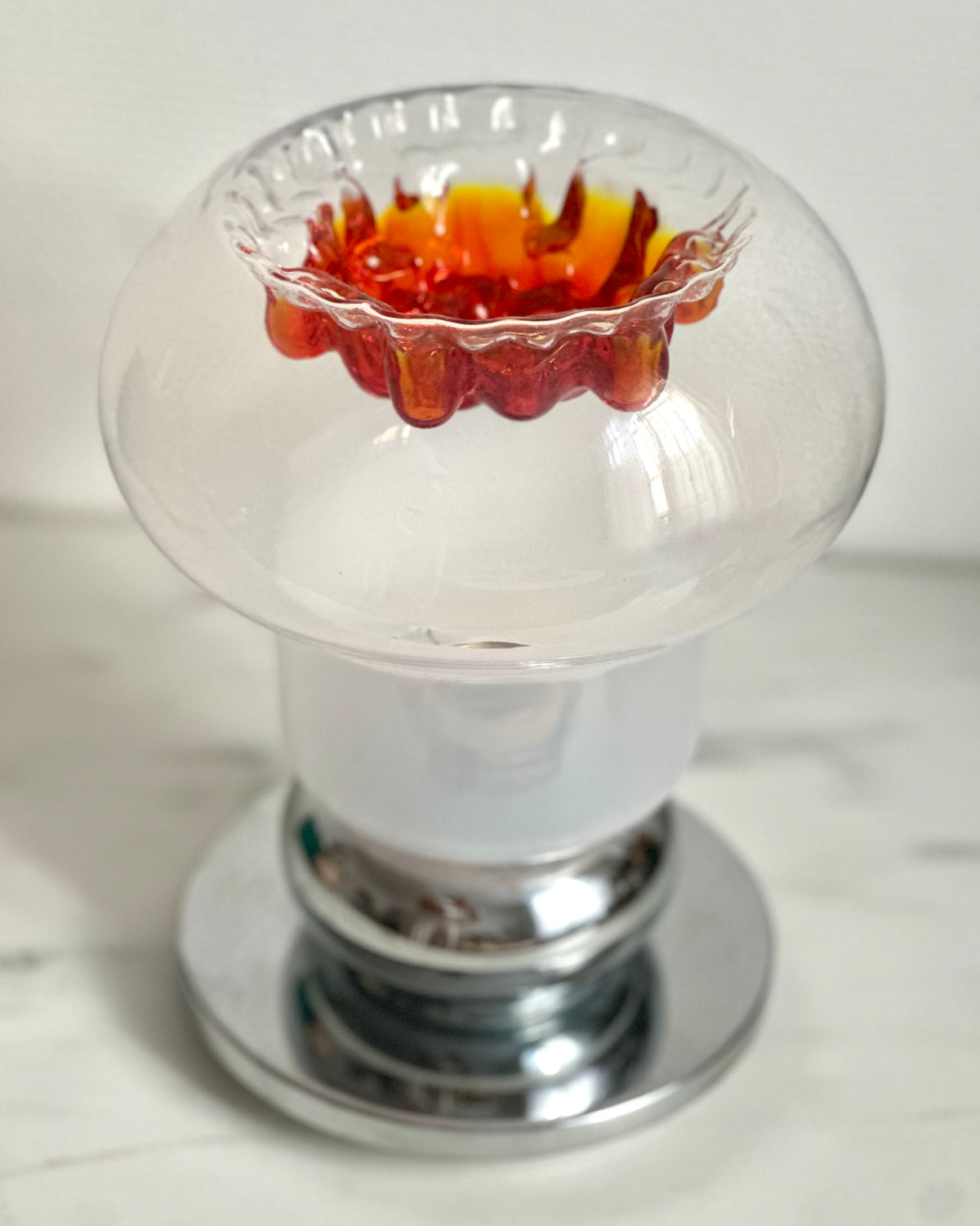 Lampe champignon en verre de Murano, attribuée à Mazzega — Italie, années 1970