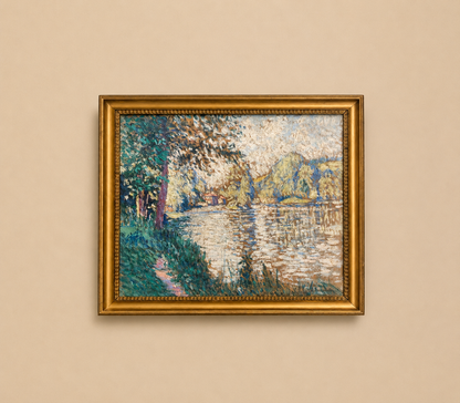 Pierre Thomas (1865-1930) — Bord de rivière en Limousin, huile sur toile
